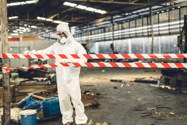 Professional Sewage Cleanup technician working in Meyersville, TX